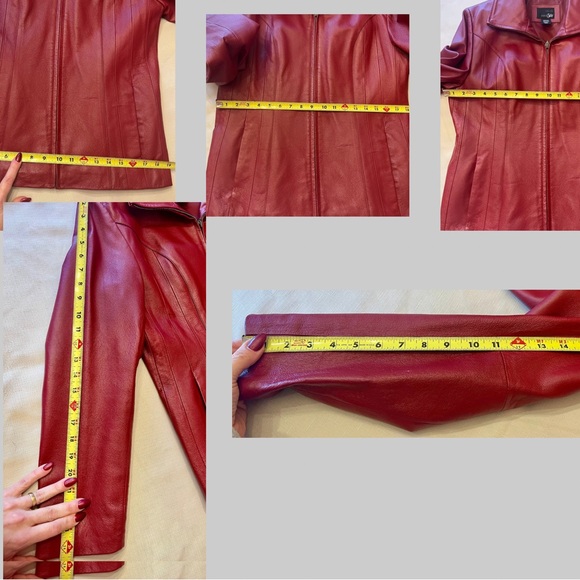 Women’s Med East 5th Genuine Leather zip-up jacket, Red/Burgundy 
UEC - Picture 14 of 14
